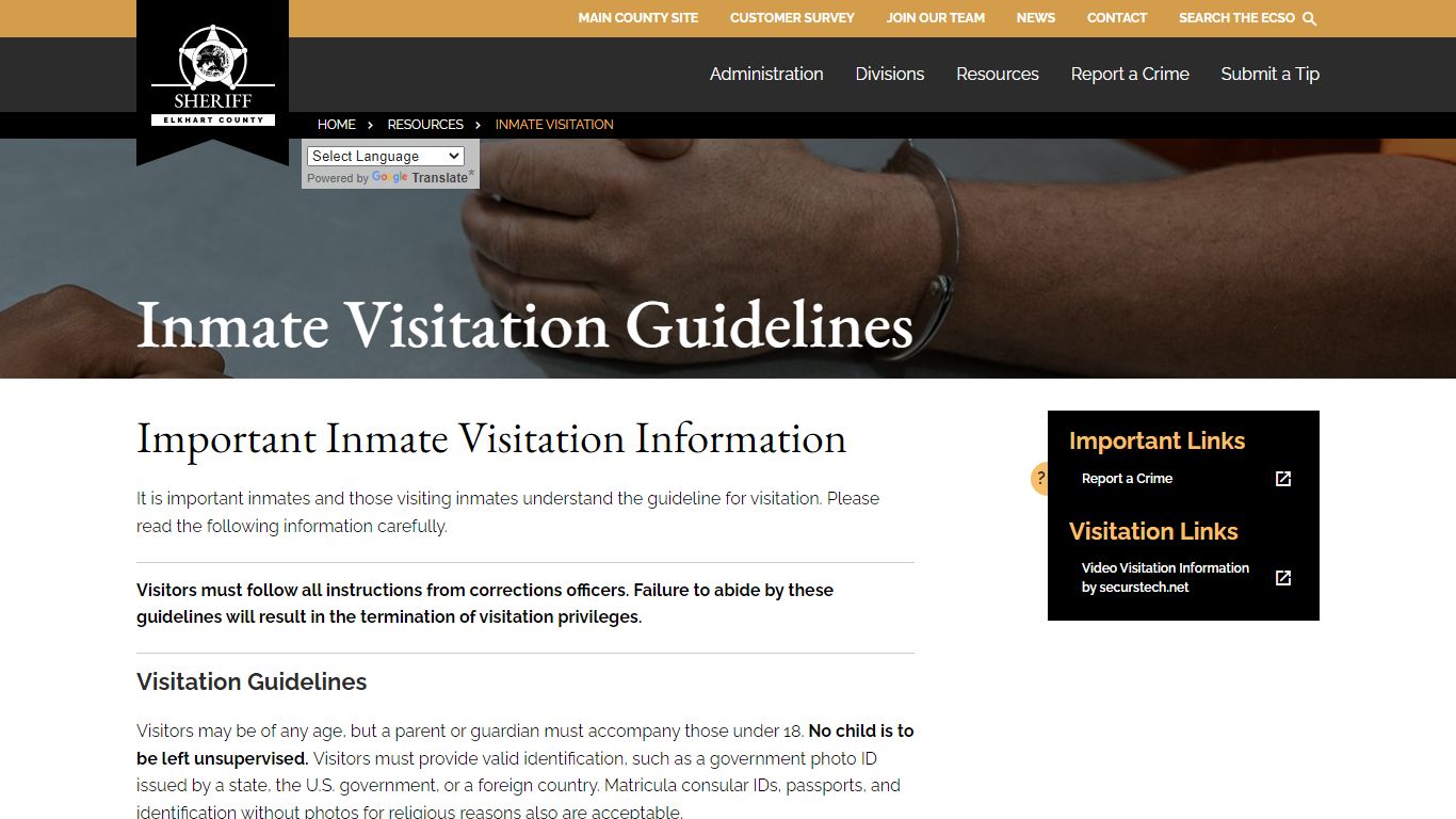 Inmate Visitation - Elkhart County Sheriff's Office